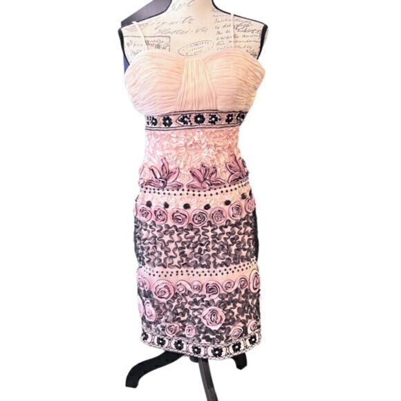 NWT Sue Wong Beaded Ribbon Embroidered Evening Formal Dress Size 4 $428 PINK - Picture 3 of 16